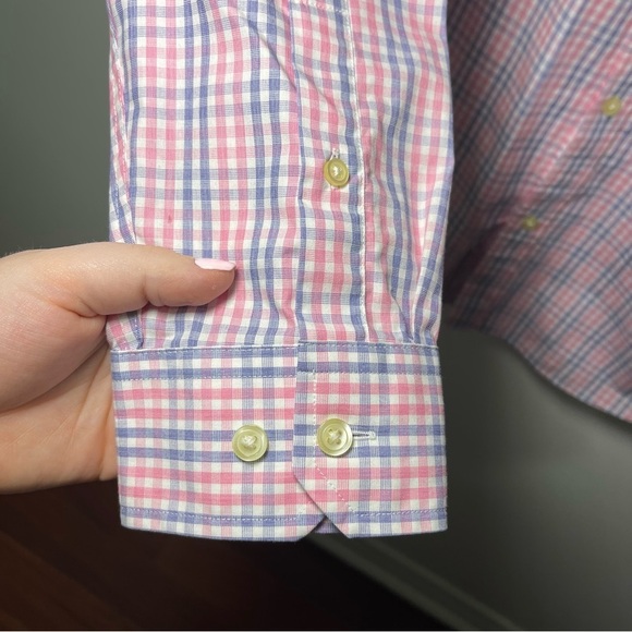 Banana Republic men checkered long sleeve tailored slim fit button down shirt XL - Picture 4 of 6